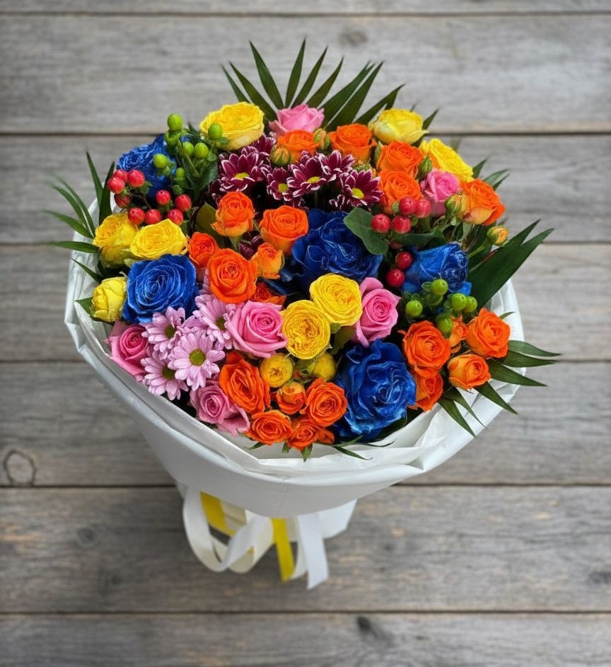 Букет цветов из: Розы и Хризантемы в городе Мегион