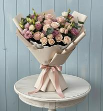 Букет цветов из:  Розы и Лизиантусы #REPLACE_PRED# городе Мегион