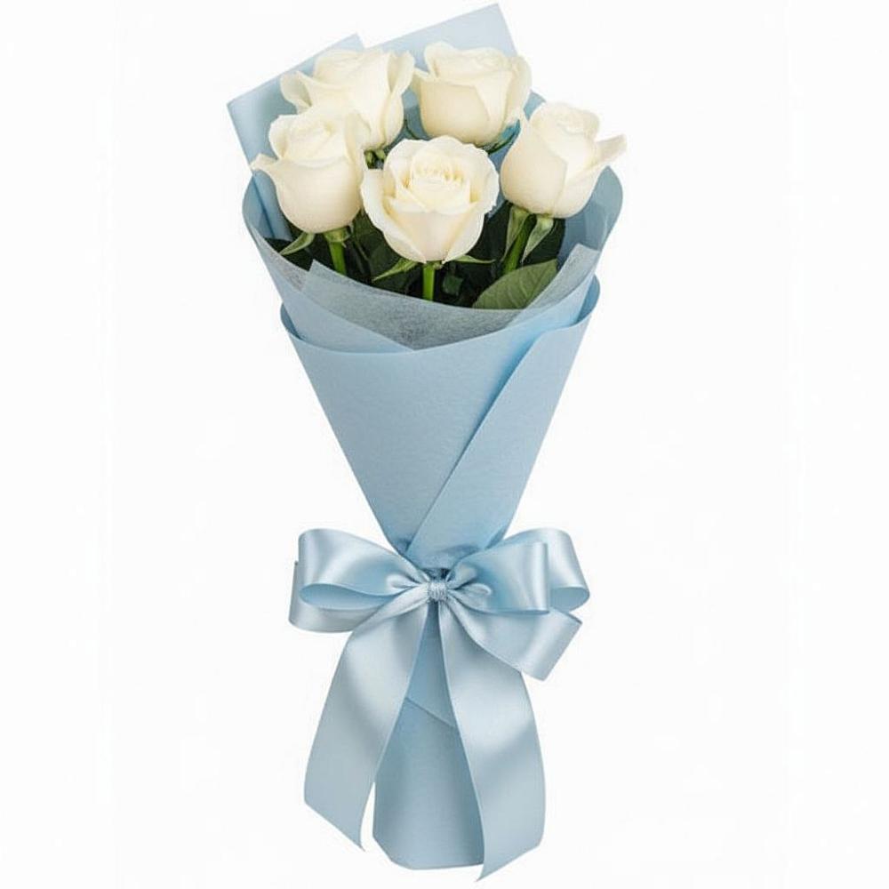 Букет 5 Белых роз Проуд в городе Мегион