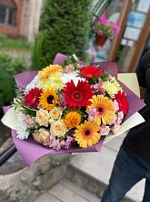 Букет цветов из:  Герберы, Ромашки, Хризантемы, Розы и Подсолнухи #REPLACE_PRED# городе Мегион