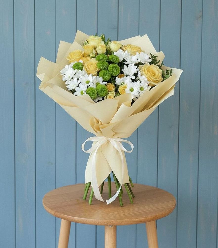 Букет цветов из: Хризантемы и Розы в городе Мегион