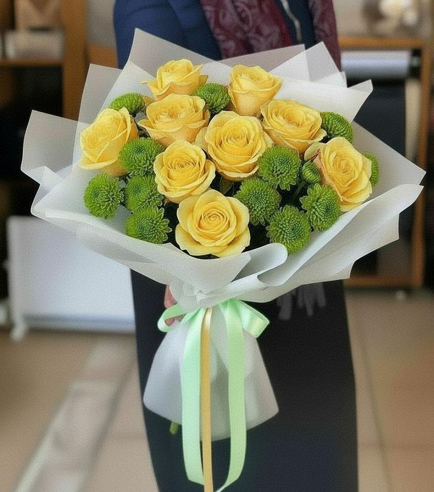 Букет цветов из: Хризантемы и Розы в городе Мегион