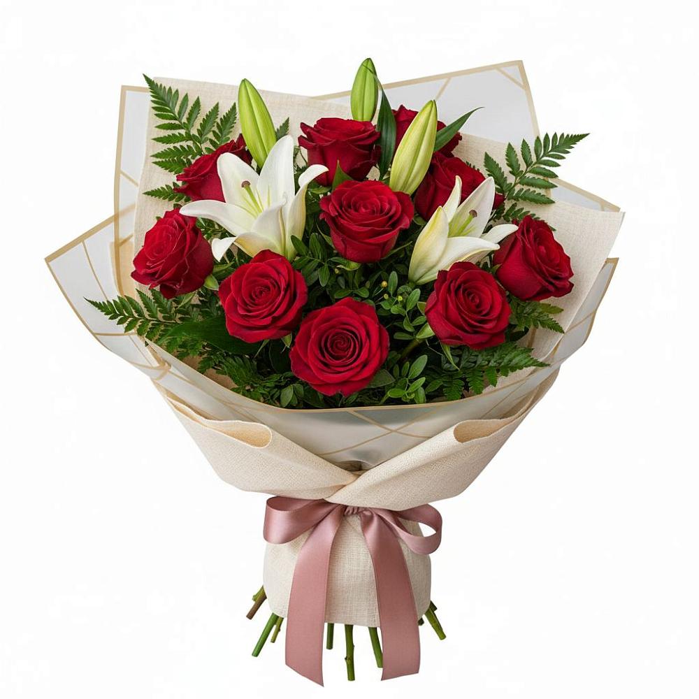 Букет цветов из: Лилии и Розы в городе Мегион