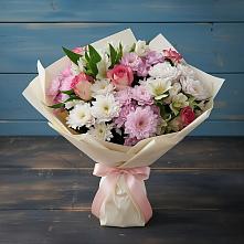 Букет цветов из:  Хризантемы, Альстромерии и Розы в городе Мегион