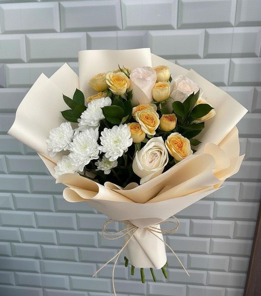 Букет цветов из: Розы и Хризантемы в городе Мегион