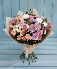 Букет цветов из:  Хризантемы, Розы и Альстромерии #REPLACE_PRED# городе Мегион