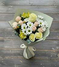 Букет цветов из:  Альстромерии, Розы и Хризантемы в городе Мегион